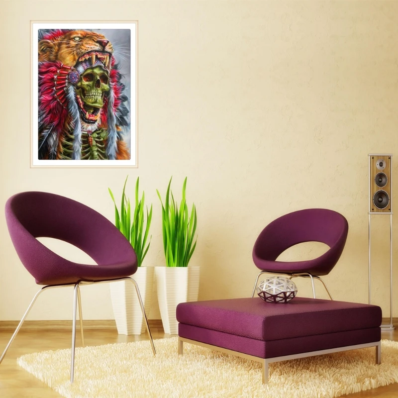 Skull 5D Diamond Embroidery Painting DIY Painting Cross Stitch Home Decor Set Q6PE