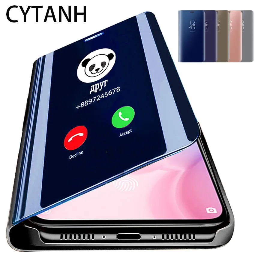 Luxury Flip Stand Case For Xiaomi mi 9 9t cc9 A2 8 Lite A3 Cases On Xiomi Redmi Note 8t 7 6 Pro 8a K20 smart mirror cover | Мобильные