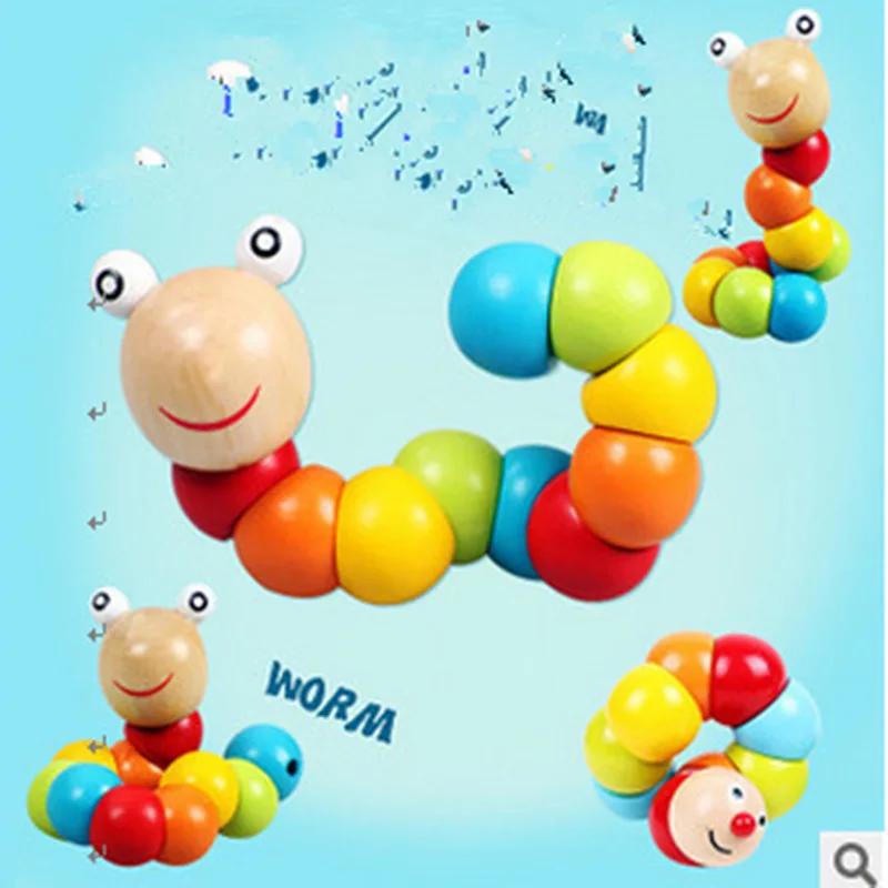 

Large Variety Twisting Worm Animal Joint Doll Wooden Caterpillar Gift Toys for Children