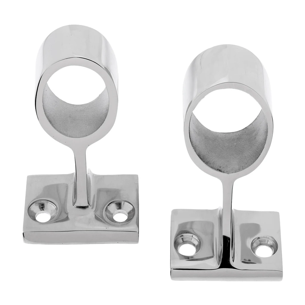 2 Pack Polished 316 Stainless Steel Boat Handrail 60 Degree Center