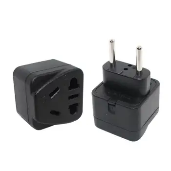 

European Standard 4.0mm 2 Round Pin Travel Adapter with Safety Shuttet US/AU/China To EU Adapte Wall Charging Plug Converter