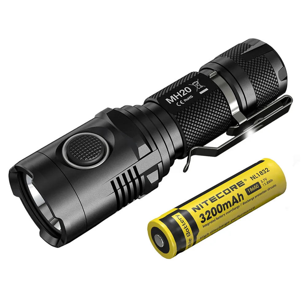 NITECORE MH20 Micro-USB перезаряжаемая вспышка CREE XM-L2 U2 max 1000 люмен луч бросок 220 метра уличный Спорт Охота факел - Испускаемый цвет: MH20 NL1832