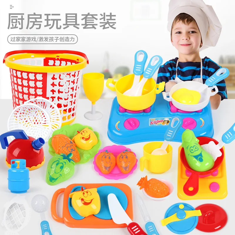 Детский игровой домик, кухонная игрушка для приготовления пищи, модель кухонной утвари, набор посуды