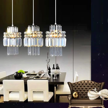 

Modern Lamp Loft Crystal Led Pendant Lights Nordic Pendant Lamp Industrial Lustre Kitchen Fixtures Decorative Hanging Lamp E14