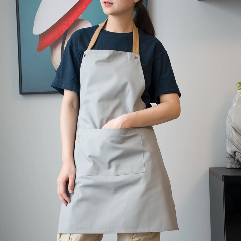 2020 New Canvas Hairdresser Smock Beauty Salon Aprons For Women Pet Groomers SPA Salon Uniforms Protective Custom Logo Firm Name