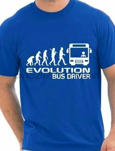 Мужская футболка Evolution Of A Bus Driver забавный Размер | одежда