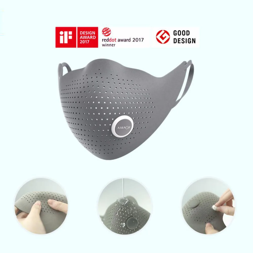 Маска для лица против смога Airpop Air Wear PM0.3/PM2.5 с 2 фильтрами регулируемые ушные
