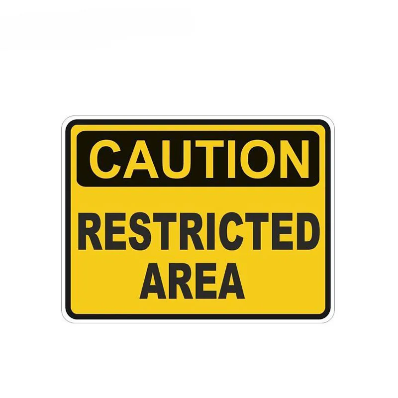 

Personality Car StickerCAUTION RESTRICTED AREA Warning Motorcycle Decals Auto Accessories PVC Cover Scratches Waterproof