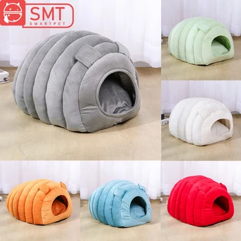 

Pet Cat Bed Indoor Kitten Hamster House Warm Small for Cats Dogs Nest Collapsible Cat Cave Cute Sleeping Mats Winter Products
