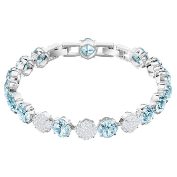 

SWA 2019 New Lucky MIX BRACELET Vintage Charm Light Blue Crystal European Fashion Women's Bracelet Gives Lovers the Best Gift