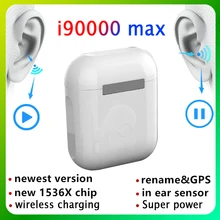 I90000 max tws 1:1 gps renomear 2nd tws fones de ouvido sem fio bluetooth tws i90000 pro android pk i9000 tws fones de ouvido
