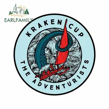 

EARLFAMILY 13cm x 13cm for The Adventurists Kraken Cup Car Stickers Waterproof 3D Decal Windshield Surfboard SUV VAN Assessoires