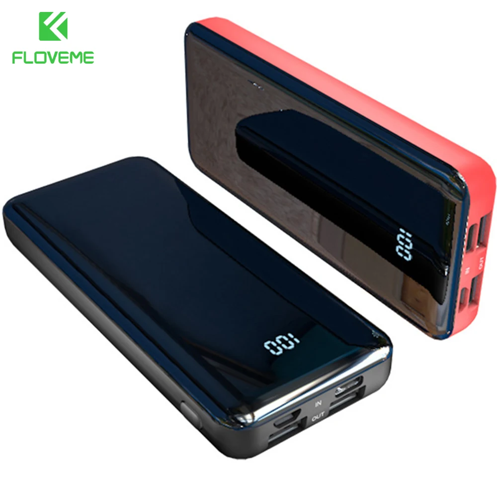 \ FLOVEME 10000mAh power Bank внешний мини-аккумулятор светодиодный цифровой дисплей power bank портативное зарядное устройство для Xiaomi Dual USB Poverbank