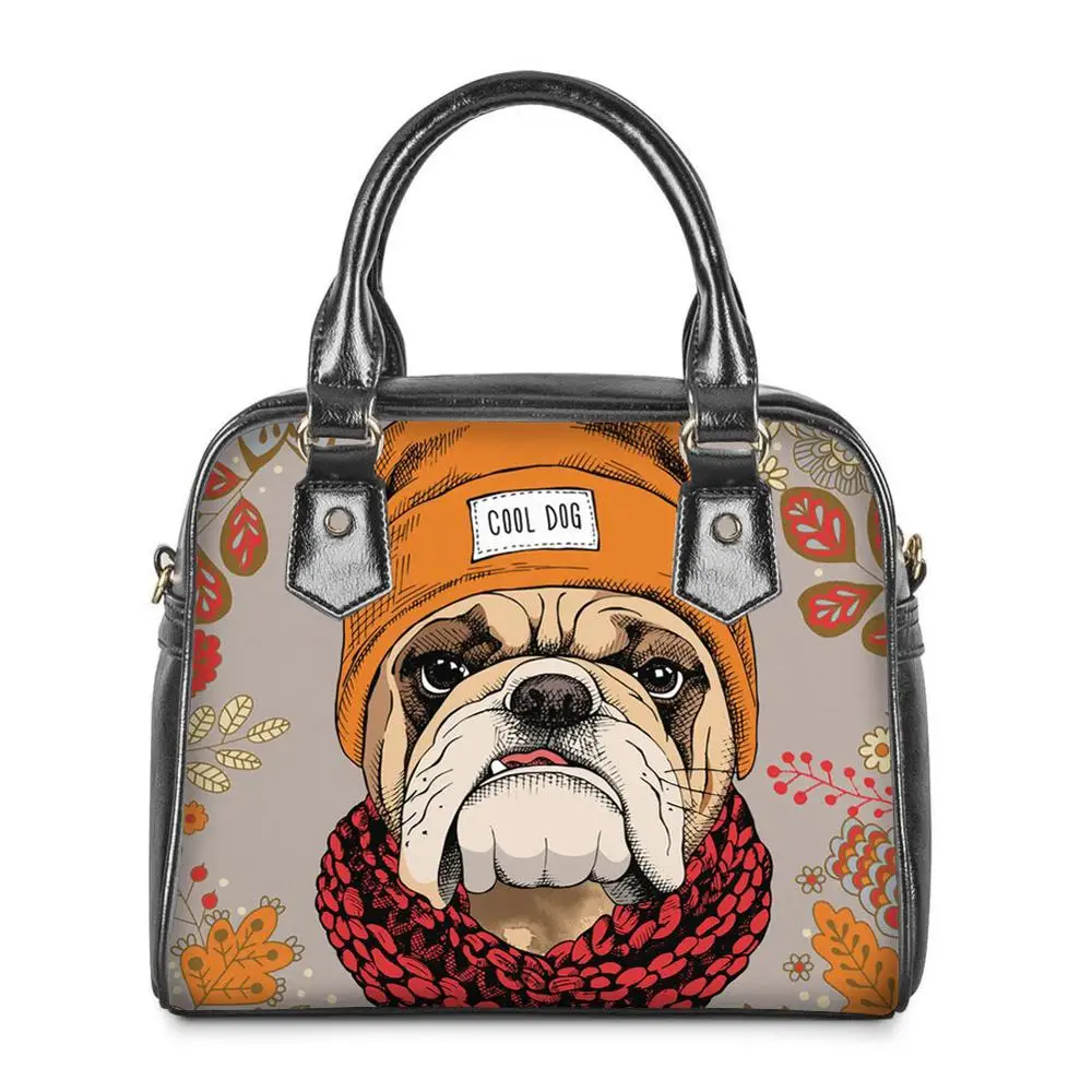 Jackherelook женская сумка бульдог Шнауцер цветочный узор собака на плечо маленькая сумка Мода животное кошка Кроссбоди кошелек - Цвет: H8572DL