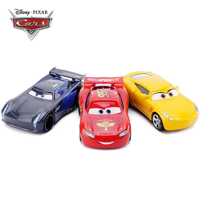 Pixar Cars 2 3 Lightning McQueen Jackson Storm Cruz Ramirez Mater 1:55 Diecast Metal Alloy Model Car Boy Toy Kids Gift disney pixar cars 3 newest miss fritter lightning mcqueen jackson storm cruz ramirez metal model birthday gift toy for kid boy