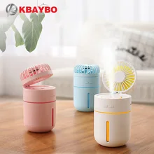 

KBAYBO Portable USB Fan Flexible with Air Diffuser Adjustable Cooler Mini Fan Handy Desk Desktop USB Cooling Mist Fan Humidifier