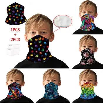 

Children Neck Multifunctional Headband with Carbon Filters Bandanas maskers mascaras maschere Cartoon Mouth Cover Mask maski