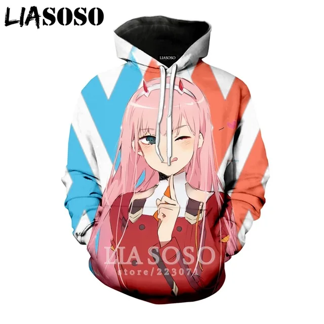 3d принт Модная толстовка с брюками Мужчины Женщины аниме Darling в Franxx толстовки