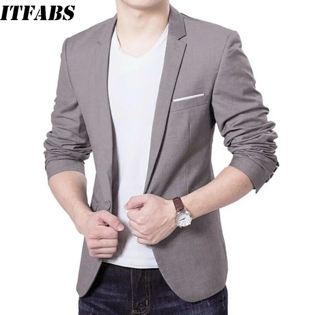 New Stylish Men's Smart Casual Blazer Slim Fitness Formal One Button Suit Classic Male Fashion Spring Summer Coat Tops M-3XL New Stylish Men's Smart Casual Blazer Slim Fitness Formal One Button Suit Classic Male Fashion Spring Summer Coat Tops M-3XL