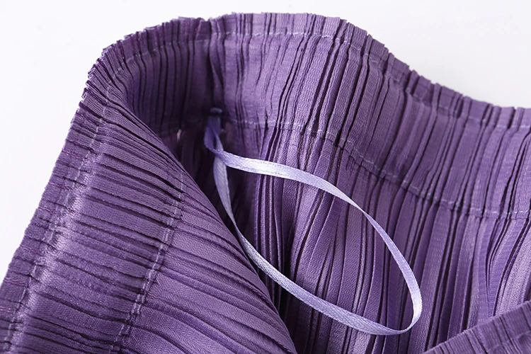 Горячая miyake Твердые Плиссированные повседневные брюки прямые брюки lenghth брюки