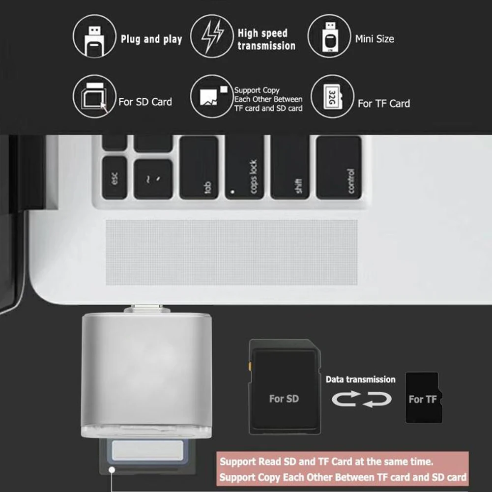 Подключи и играй TF/быстрая передача type-C OTG высокоскоростная многофункциональная алюминиевая сплав стабильный легкий 2 в 1 кардридер