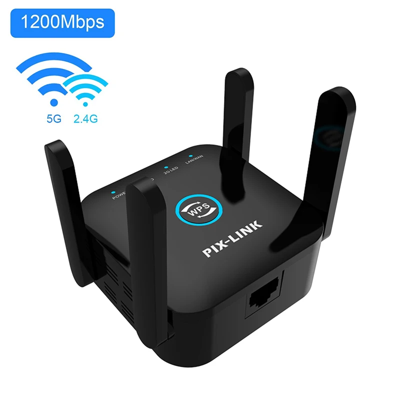 wifi hotspot amplifier PIXLINK Repeater WiFi 2.4Ghz/5Ghz Không Dây Dài Bộ Khuếch AC1200 Mạng Tăng Áp Khuếch Đại Rourter Của Tín Hiệu 300/1200Mpbs wifi signal booster which Wireless Routers