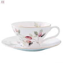 Многоразовые керамические кофейные чашки фарфоровые высокого качества чайные чашки блюдца наборы костяного фарфора чашка эспрессо Королевский чайный набор Британский тазас подарок 5