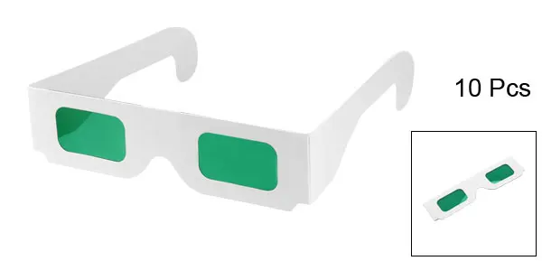 Green-Green 10 pcs Uxcell секретный декодер очки красно-красный/зелено-зеленый/сине-голубой фильтр линзы белая Складная рамка 3D очки для подметания - Цвет: Green-Green 10 pcs