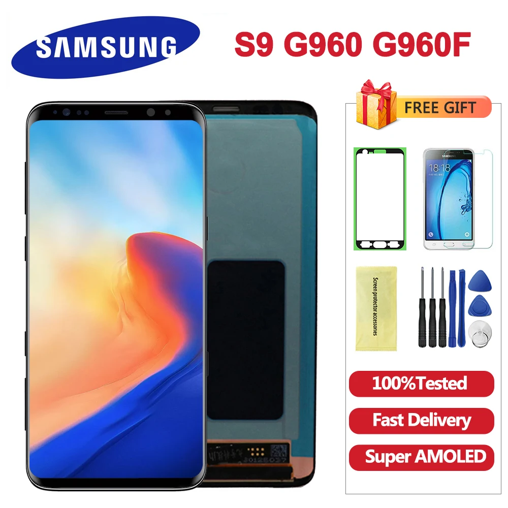 

Replacement The Burn-Shadow Display For SAMSUNG Galaxy S9 G960 G960F LCD Display Touch Screen Digitizer with Frame