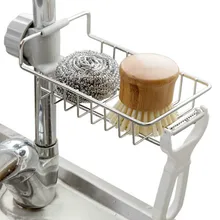 Home Accessories Stainless Steel Kitchen Faucet Storage Hanging Punch Kitchen Drain Storage Rack Organizer pf082101