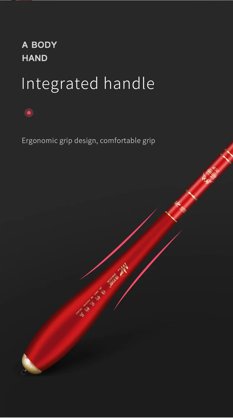 JIADIAONI Fishing Rod Telescopic Fishing Rod High Quality Carbon Fiber Casting Rod Ultra Light For Fishing Rod Red 2.7m-5.4m