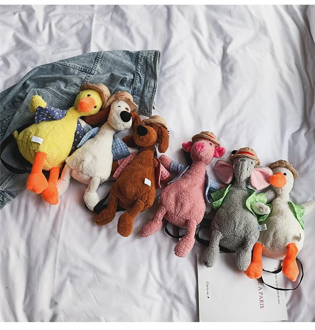 

Tiktok Same paragraph Plush Backpack piggy cute duck puppy elephant TOYS мягкие игрушки