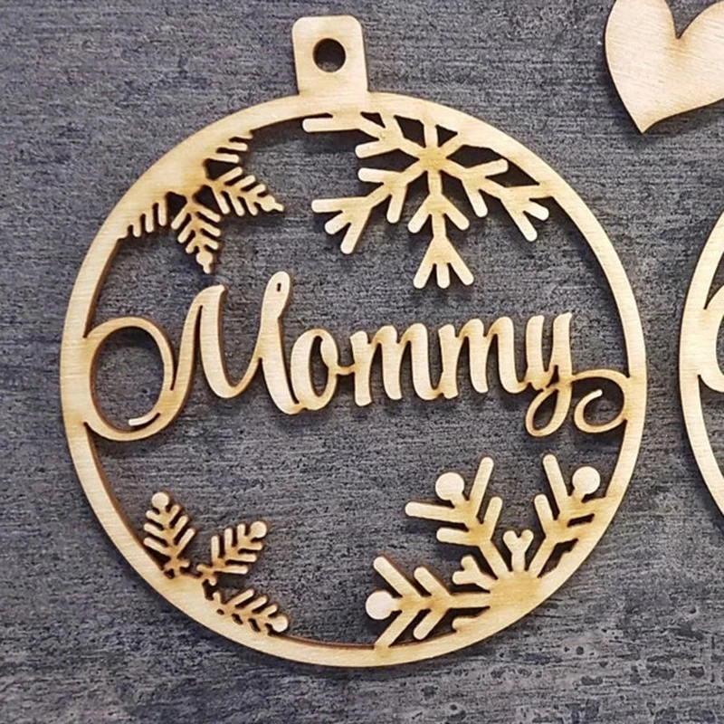 Christmas Decorations Christmas Snowflakes Custom Wood Pendant Laser Cut Name Christmas Ball Gift