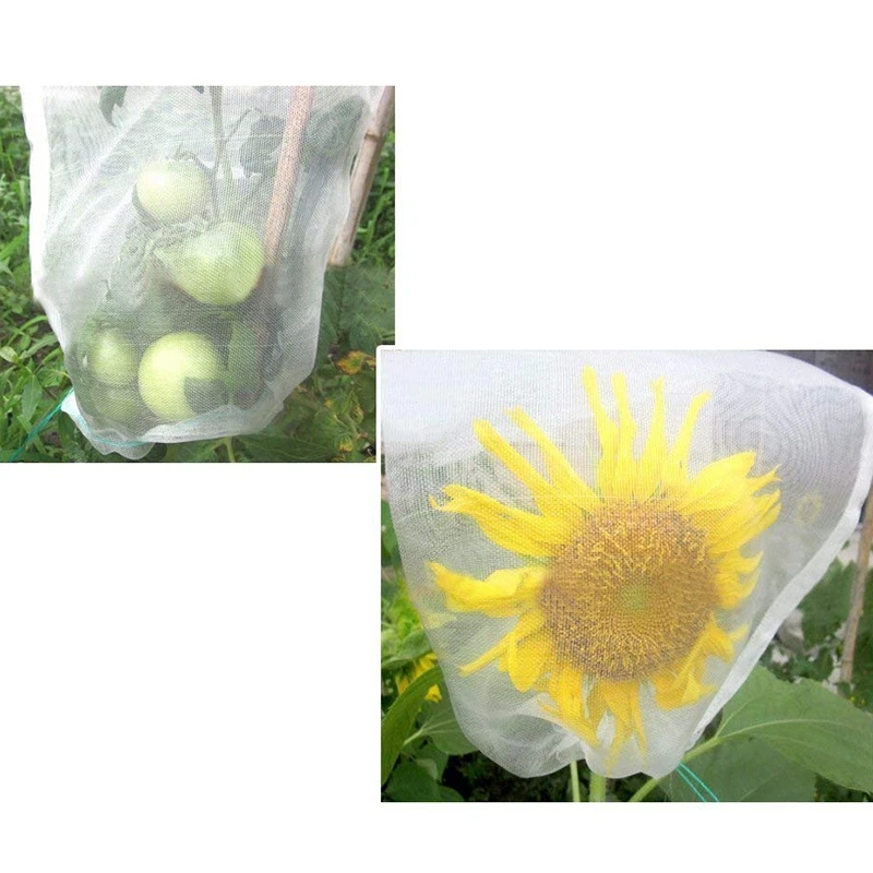 Insects Mosquito Net Barrier Bag Garden Plant Flower Fruit Protect Bag Plant Seed Carrier Bag(100Pcs 12 X 8 Inch