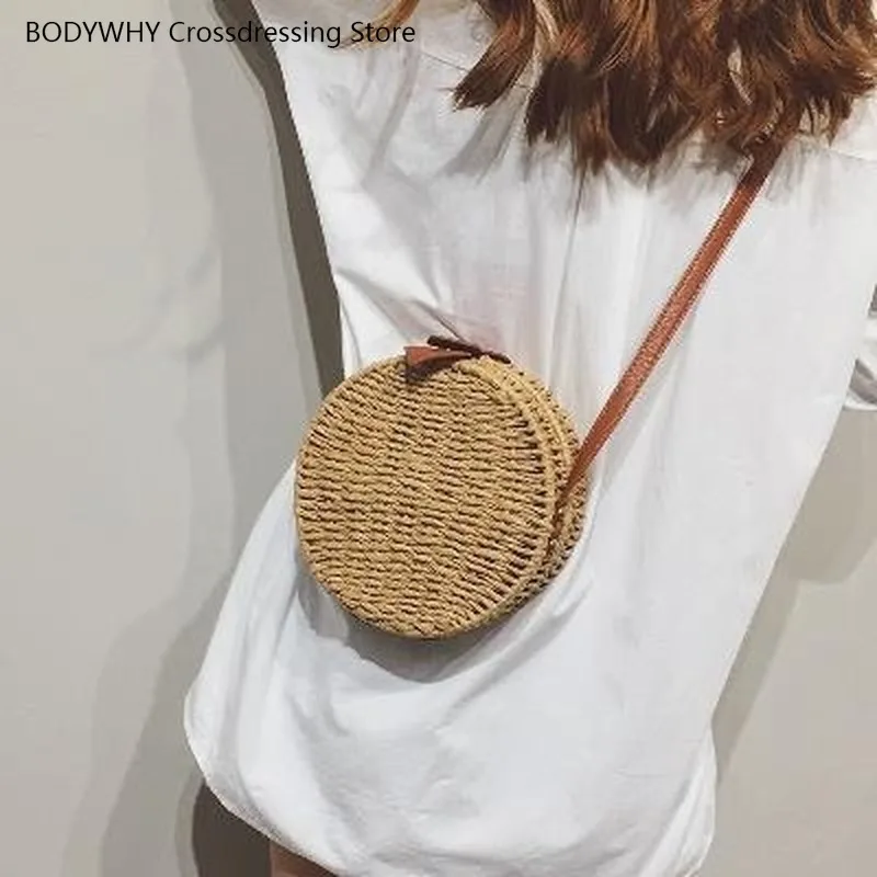 

New Retro Round Hundred Candy Color Messenger Straw Bag Casual Woven Female Bag Beach Bag