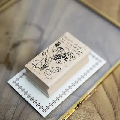 Винтажная печать жестов DIY деревянные резиновые штампы для stationery канцелярские принадлежности Скрапбукинг Стандартный штамп - Цвет: 3