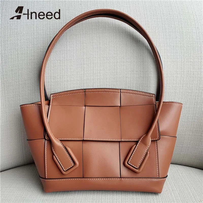 

Alneed Luxury Handbags Women Bags Designer Casual Totes Genuine Leather Top Hand Bag 2019 Arco Shape Bags Ladies Messenger Bags