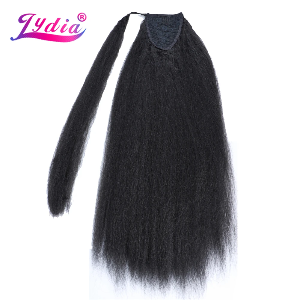 

Lydia Heat Resistant Long Synthetic Kinky Straight Hair With One Plastic Comb Ponytail Extensions Wrap Around 76cm Hairpieces