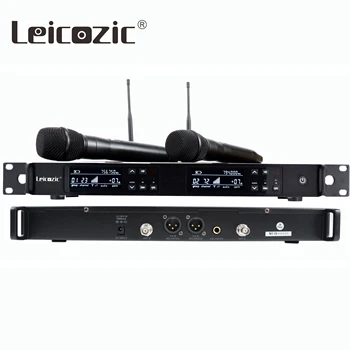 Lecozic-micrófono inalámbrico Dual profesional mikrafton, micrófono inalámbrico, micrófono inalámbrico, 751-800Mhz