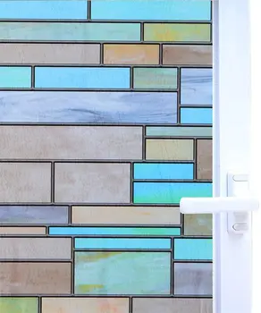 

LUCKYYJ Static Cling Stained Glass Window Film Privacy Window Sticker Decorative Window Tint Removable Self-adhesive Glass Film