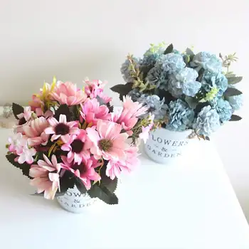 

Artificial Gerbera Potted European Style Design For House Restaurant Table Centerpieces Windowsill Decor Simulation Gerbear2020