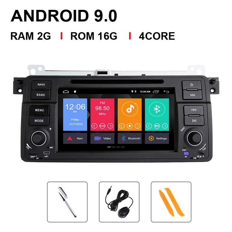 4G Оперативная память 32G Встроенная память автомобильный DVD плеер 1 Din Android 9,0 для BMW E46 M3 318i/320/325/330/335 Rover 75 мг ZT купе gps навигации OBD Cam - Цвет: 4 Core 16 ROM