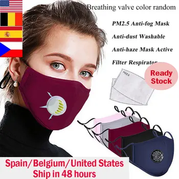 

2.5 Mouth Mask With Filters Anti Pollution Mouth Masks Dust Respirator Cotton Washable Reusable Muffle