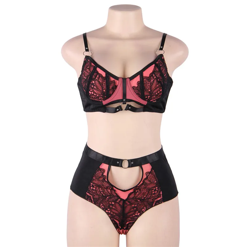 Comeondear Lace Bra Set Plus Size XL 3XL 5XL Ensemble Lingerie Femme Sexy Lingerie Set Female Nightwear Brief Sets Panties sexy bra and panty