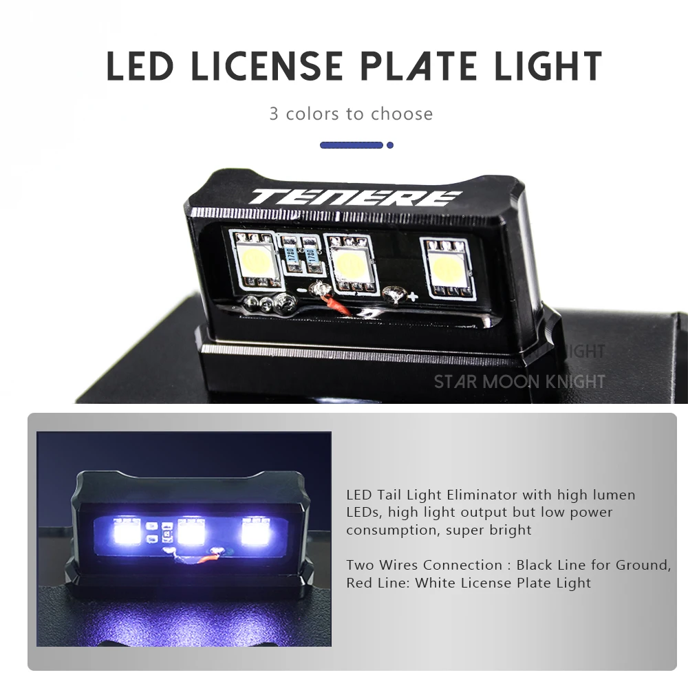 Motorcycle Rear License Plate Holder Bracket with Light Tail Tidy Fender Eliminator for Yamaha Tenere 700 XT700Z Tenere700-motorcycle license plate holder