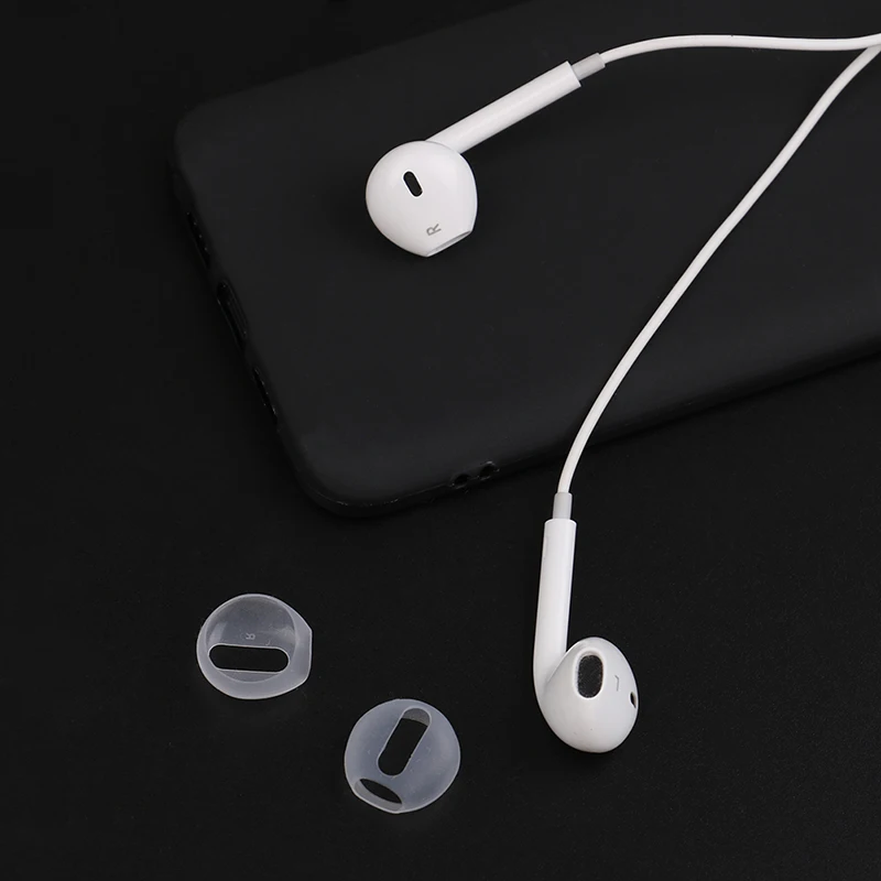 2 штуки Пара амбушюры для наушников Airpods силиконовый чехол ушные вкладыши iphone 7 7plus