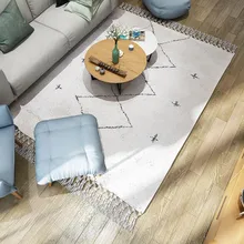 Марокканский стиль ручной работы геометрический клетчатый узор Коврик для гостиной Турция Бежевые Белые украшения для дома Спальня ковер с кисточкой