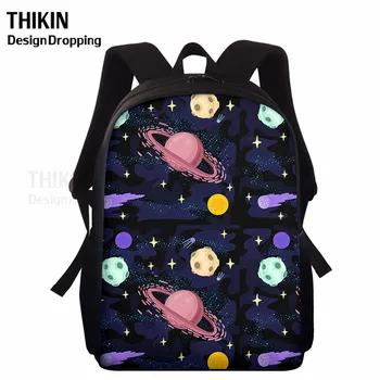 

THIKIN Cartoon Universe Pattern Toddler Backpack Teenagers School Bags Luminous Schoolbags Kids Mochilas Feminina Fashion Galaxy