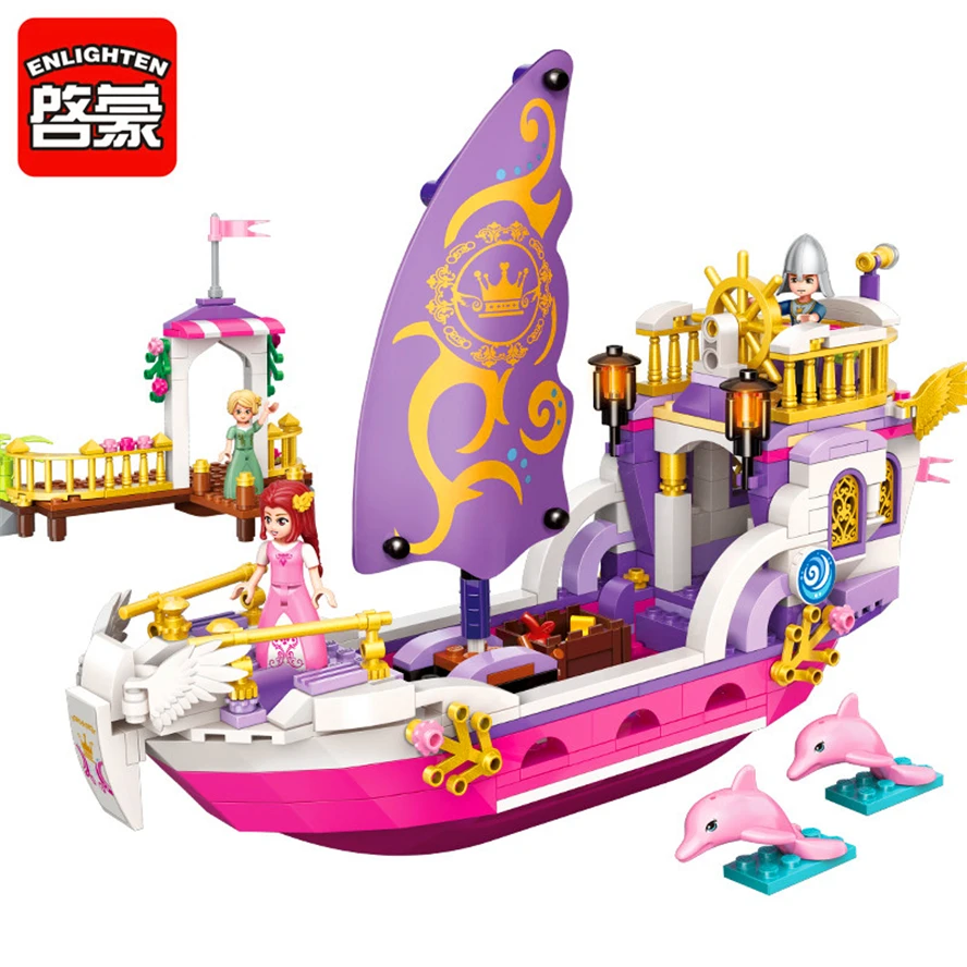 

ENLIGHTEN 2609 456Pcs Girls Friends Princess Leah Angel Ship Building Blocks Brick Compatible Technic Playmobil Toys