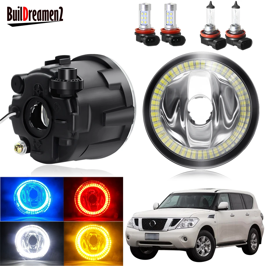 Angel Eye Fog Light Assembly For Nissan Patrol 3/iii Y62 20102015 Car